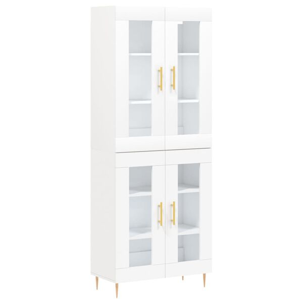 vidaXL Highboard hvit 69,5x34x180 cm konstruert tre