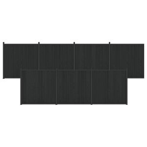 vidaXL Gjerdeplate 7 pcs WPC og Aluminium Svart