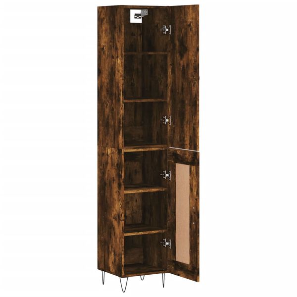 vidaXL Highboard r&oslash;kt eik 34,5x34x180 cm konstruert tre