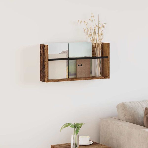 vidaXL Magasinreol Gammelt tre 60 x 12 x 30 cm Konstruert tre