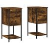 vidaXL Nattbord 2 stk r&oslash;kt eik 32x42x70 cm konstruert tre