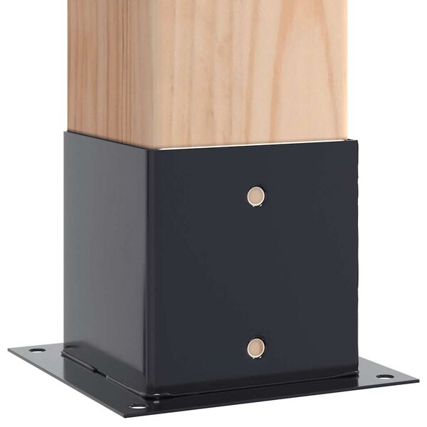 vidaXL Stolpebunner firkantet 4 stk 141x141 mm pulverlakkert st&aring;l