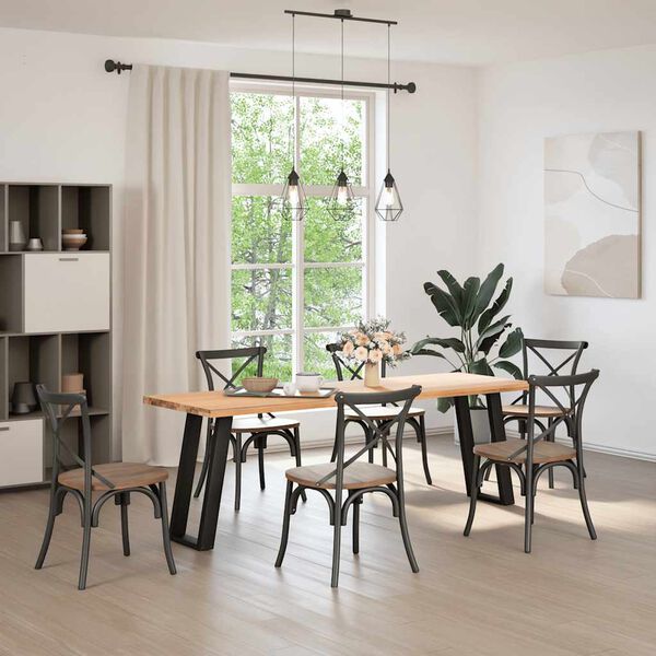 vidaXL Konsollbordben U-formet 2 stk svart 28 x (72-73) cm st&aring;l