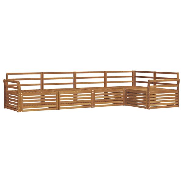 vidaXL Utend&oslash;rs sofa-sett 5 pcs Naturlig Solid akasietre