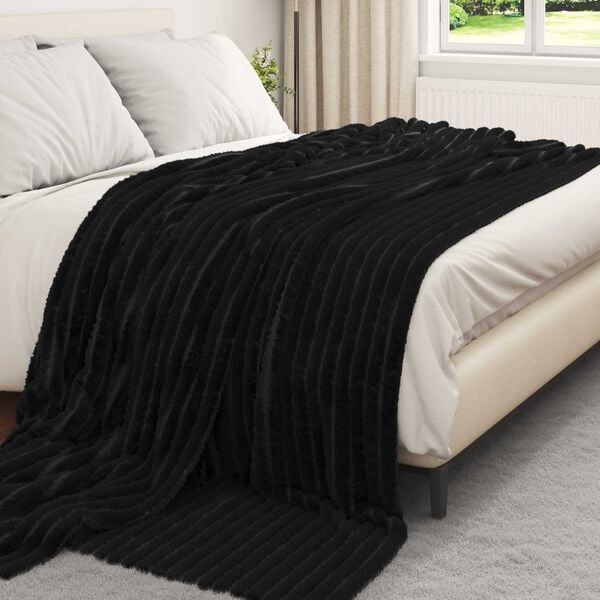 vidaXL Kastepledd 6 pcs Svart 270 x 240 cm Fleece
