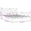 vidaXL Sengeramme i metall med hode- og fotgavl hvit 160x200 cm
