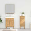 vidaXL Baderomsinnredningssett FLORO 2 pcs Vokset Brun Massiv furu