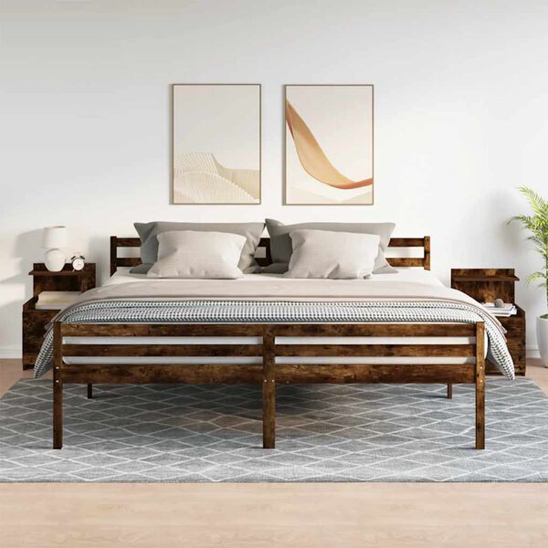 vidaXL Nattbord 2 stk med 2 skuffer r&oslash;kt eik 40x36,5x62 cm