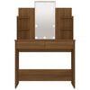 vidaXL Sminkebord med LED brun eik 96x40x142 cm