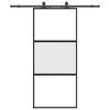 vidaXL Skyved&oslash;r med monteringssett svart 90x205 cm herdet glass