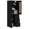 vidaXL Highboard svart 69,5x34x180 cm konstruert tre