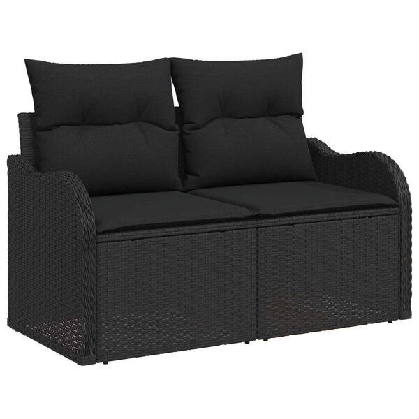 vidaXL Hagemøbelsofa Svart 121 x 62 x 69cm polyrotting