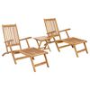 vidaXL Sammenleggbart dekkstol med bord 2 pcs Naturlig Massivt Teaktre