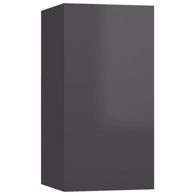 vidaXL TV-benk høyglans grå 30,5x30x60 cm sponplate
