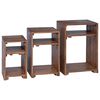 vidaXL Accent Bord med hylle 3 stk. Brun Massiv Mahogni Tre