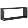 vidaXL Vegghyller kubeformet 2 stk h&oslash;yglans gr&aring; 60x15x23 cm sponplate
