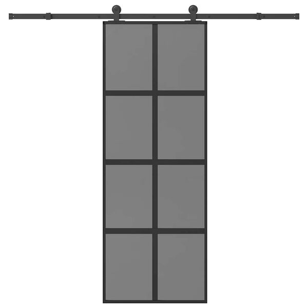 vidaXL Skyvedør med monteringssett 76x205 cm herdet glass og aluminium