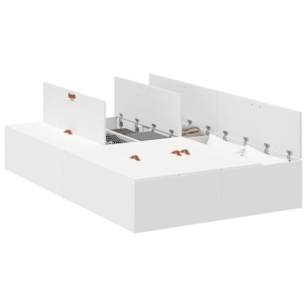 vidaXL Seng med lagring med lagring Hvit 120 x 200 cm Konstruert tre