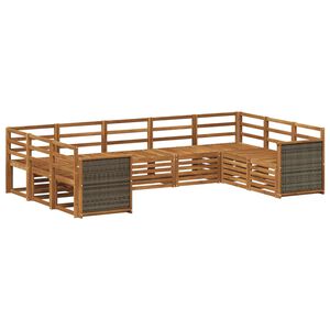 vidaXL Seksjonssofa Sett 7 pcs Naturlig Solid akasietre