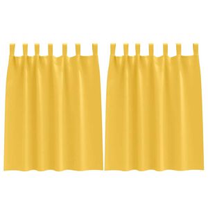 vidaXL M&oslash;rkleggende Gardiner med Ringer 2 pcs Sennepsgul 140 x 140 cm