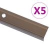 vidaXL Trappeneser L-form 5 stk aluminium 100 cm brun