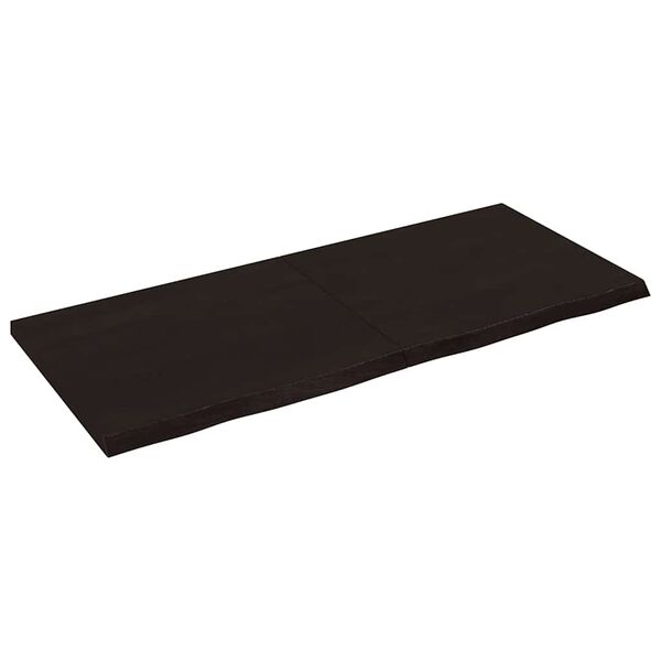 vidaXL Benkeplate til bad m&oslash;rkebrun 140x60x(2-4) cm behandlet heltre