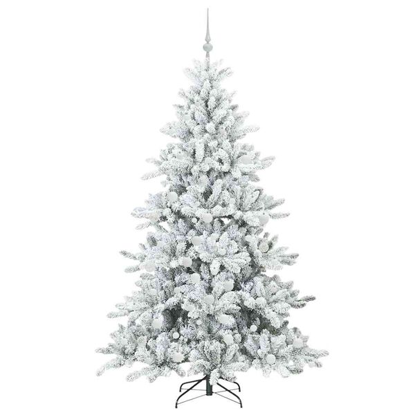 vidaXL Kunstig sammensatt juletre med 300 LED Hvit 180 cm PVC
