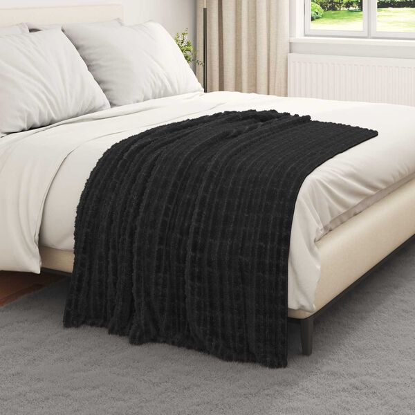 vidaXL Kastteppe Svart 150 x 130 cm Fleece