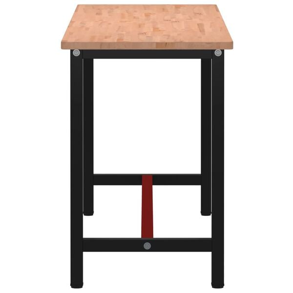 vidaXL Arbeidsbenk 180x55x81,5 cm heltre b&oslash;k og metall