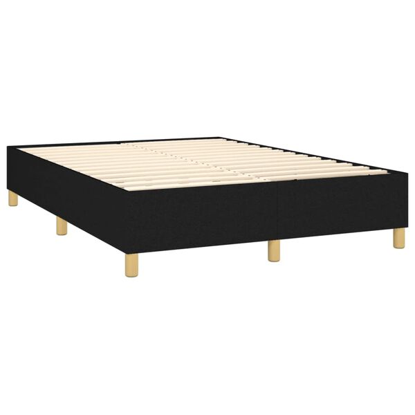 vidaXL Boxspring-sengeramme svart 135x190 cm Double stoff