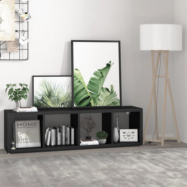 vidaXL Vegghylle kubeformet svart 37x29,5x134,5 cm MDF