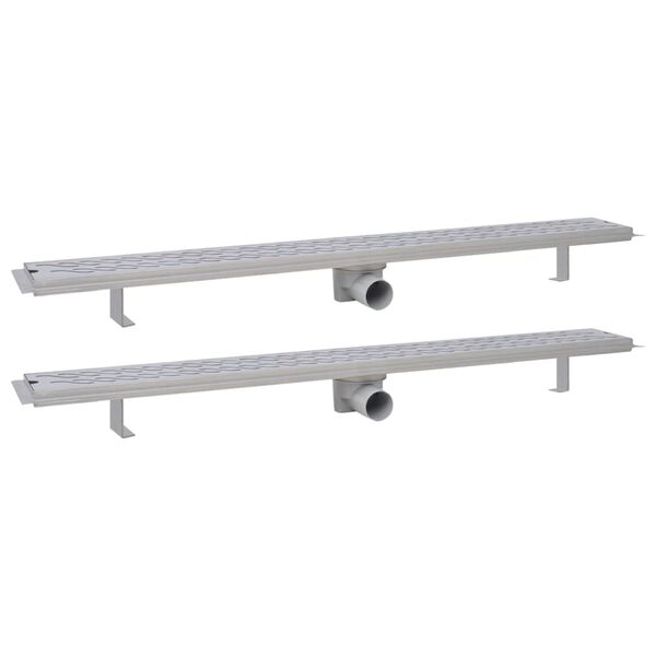 vidaXL Line&aelig;rt dusjavl&oslash;p 2 stk b&oslash;lge 1030x140 mm rustfritt st&aring;l