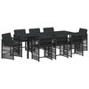 vidaXL Hage Spisegruppe 9 stk. Svart polyrotting