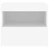 vidaXL Nattbord med LED hvit 50x40x45 cm
