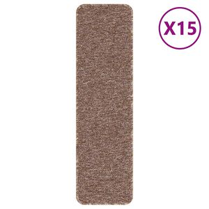 vidaXL Anti-skli Trapematter Lateks bakgrunn 15 pcs Brun 75 x 20 cm PP