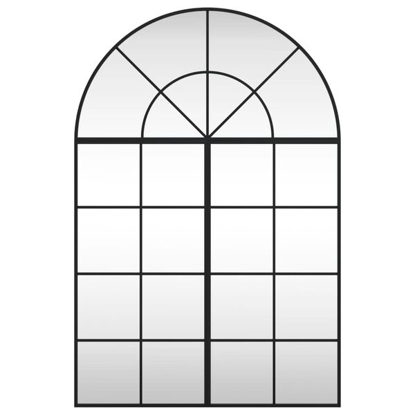 vidaXL Veggspeil svart 80x120 cm buet jern