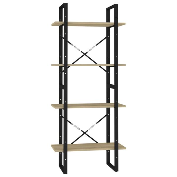 vidaXL Bokhylle 4 niv&aring; sonoma eik 60x30x140 cm konstruert tre