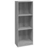 vidaXL Bokhylle 3 etasjer gr&aring; sonoma 40x24x109 cm konstruert tre