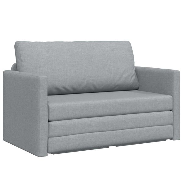 vidaXL 2-seters sammenleggbart sovesofa Lysegr&aring; 124 x 71 x 78 cm stoff