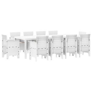 vidaXL Hage Spisegruppe 11 stk. Hvit Polypropen
