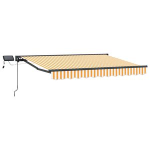 vidaXL Manuell markiseramme med LEDs Gul, Hvit, Antrasitt 2,5 x 2 m