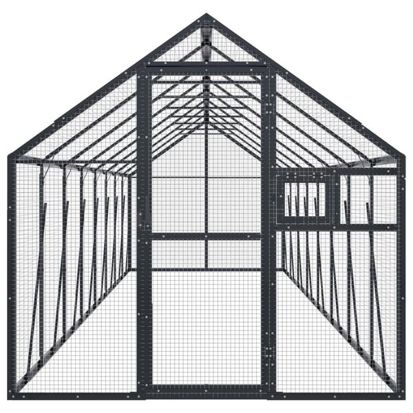 vidaXL Fuglehus antrasitt 1,79x8x1,85 m aluminium