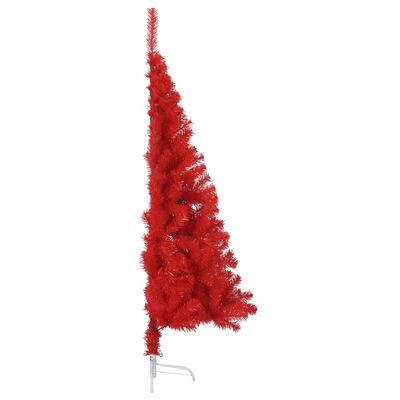 vidaXL Kunstig juletre halvt med stativ rød 120 cm PVC