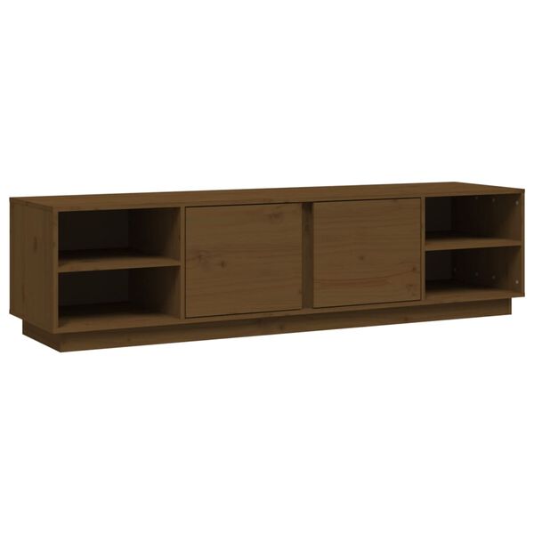 vidaXL TV-benk honningbrun 156x40x40 cm heltre furu