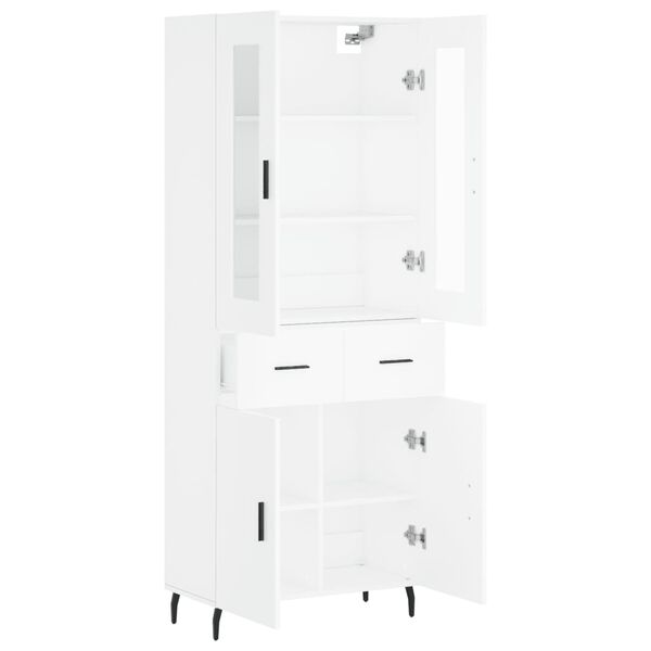vidaXL Highboard hvit 69,5x34x180 cm konstruert tre