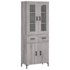 vidaXL Highboard gr&aring; sonoma 69,5x34x180 cm konstruert tre
