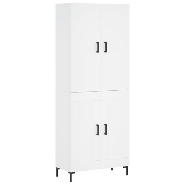 vidaXL Highboard hvit 69,5x34x180 cm konstruert tre