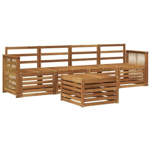 vidaXL Utend&oslash;rs sofa-sett 5 pcs Naturlig Solid akasietre