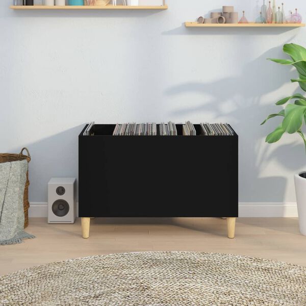 vidaXL Hifi-benk svart 74,5x38x48 cm konstruert tre