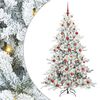 vidaXL Kunstig sammensatt juletre med 300 LED Hvit 180 cm PVC og st&aring;l